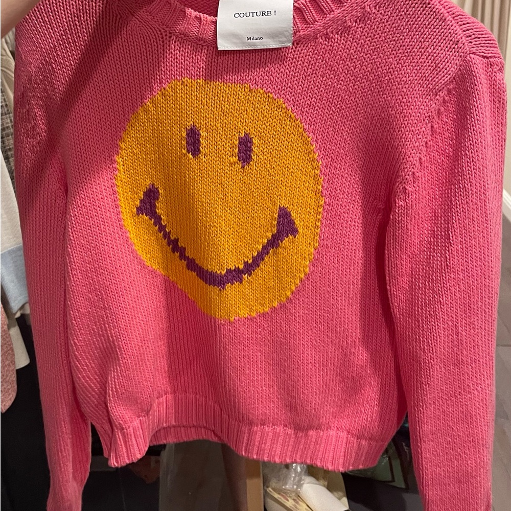 Moschino Pink Sweater Moschino Couture Smile Happy Sweater